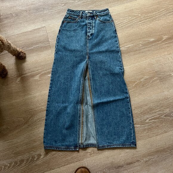 Still Here NYC Denim Midi Skirt size 22 - Picture 1 of 3